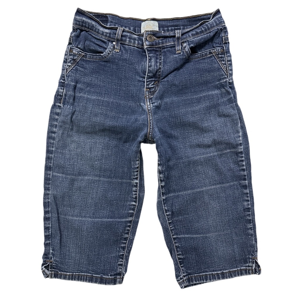 Y2K LEVI'S womens high rise perfectly slimming 513 straight denim shorts, 8.